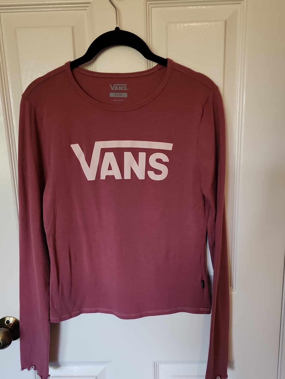 Vans Long Sleeve Logo Tee - Dusty Mauve